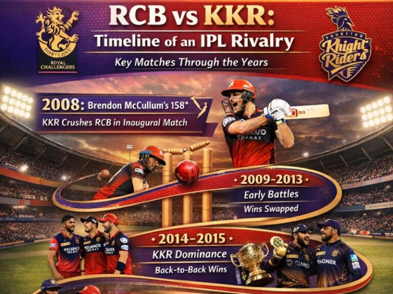 royal challengers bengaluru vs kolkata knight riders timeline