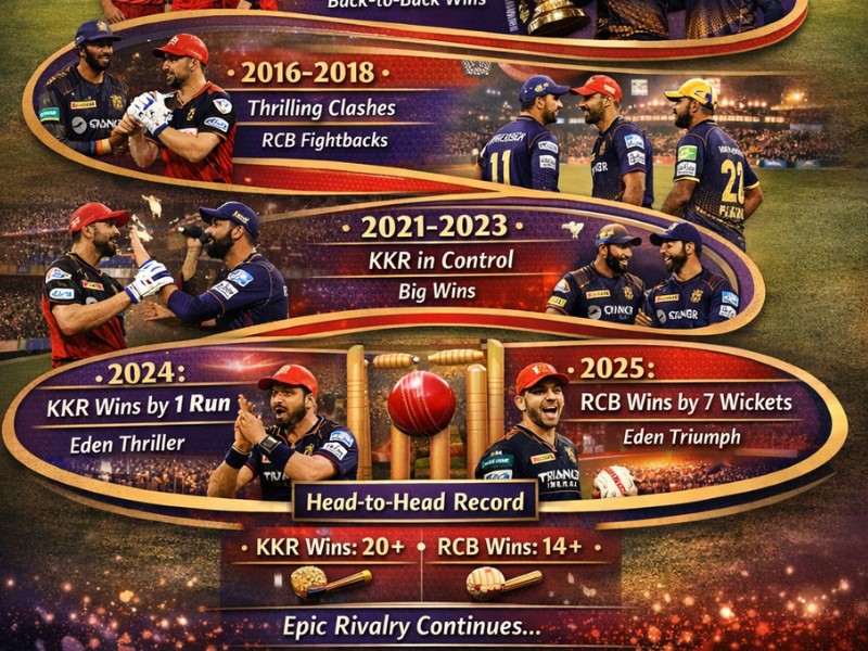 royal challengers bengaluru vs kolkata knight riders timeline