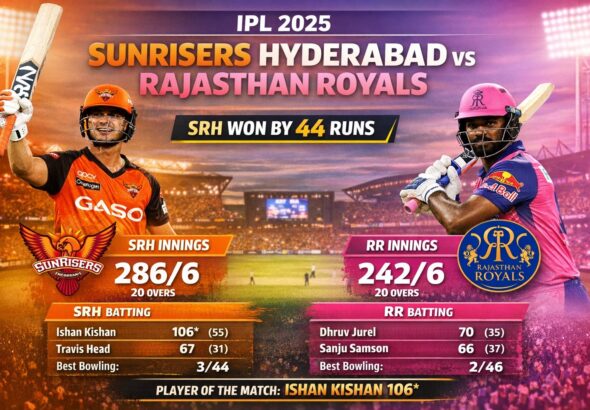 sunrisers hyderabad vs rajasthan royals match scorecard